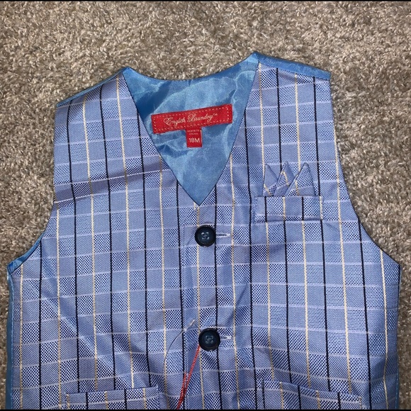 BRAND NWT English Laundry Blue Plaid Dress top 18M - Picture 4 of 12